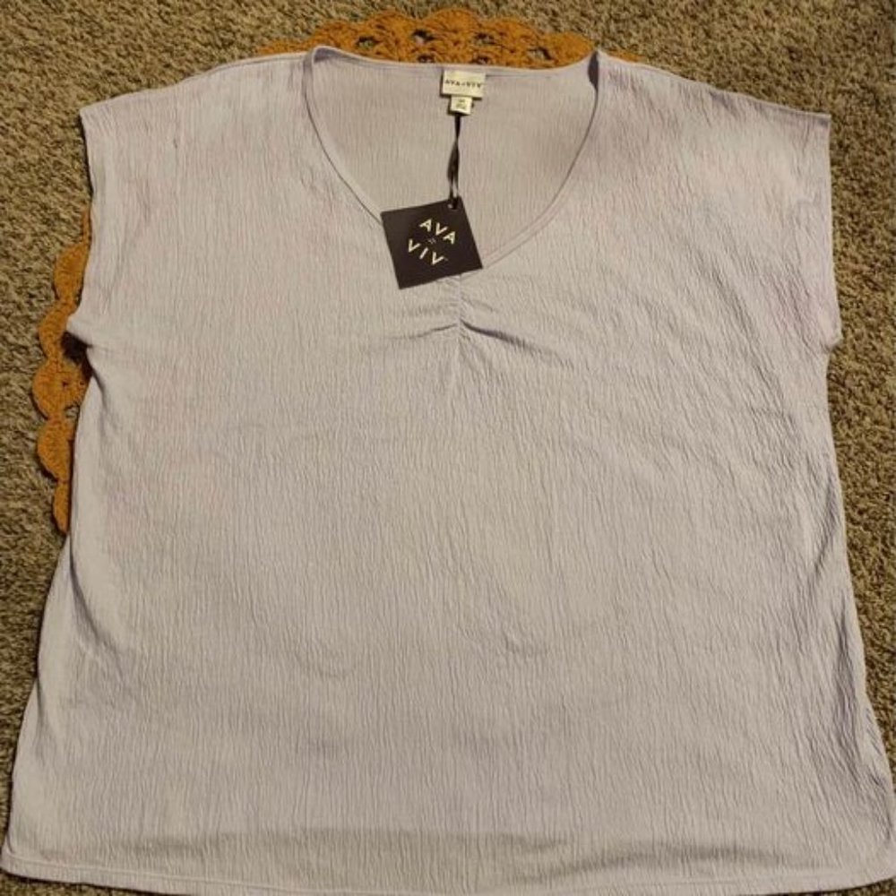 Women’s Plus Size Lilac Short Sleeve Blouse
